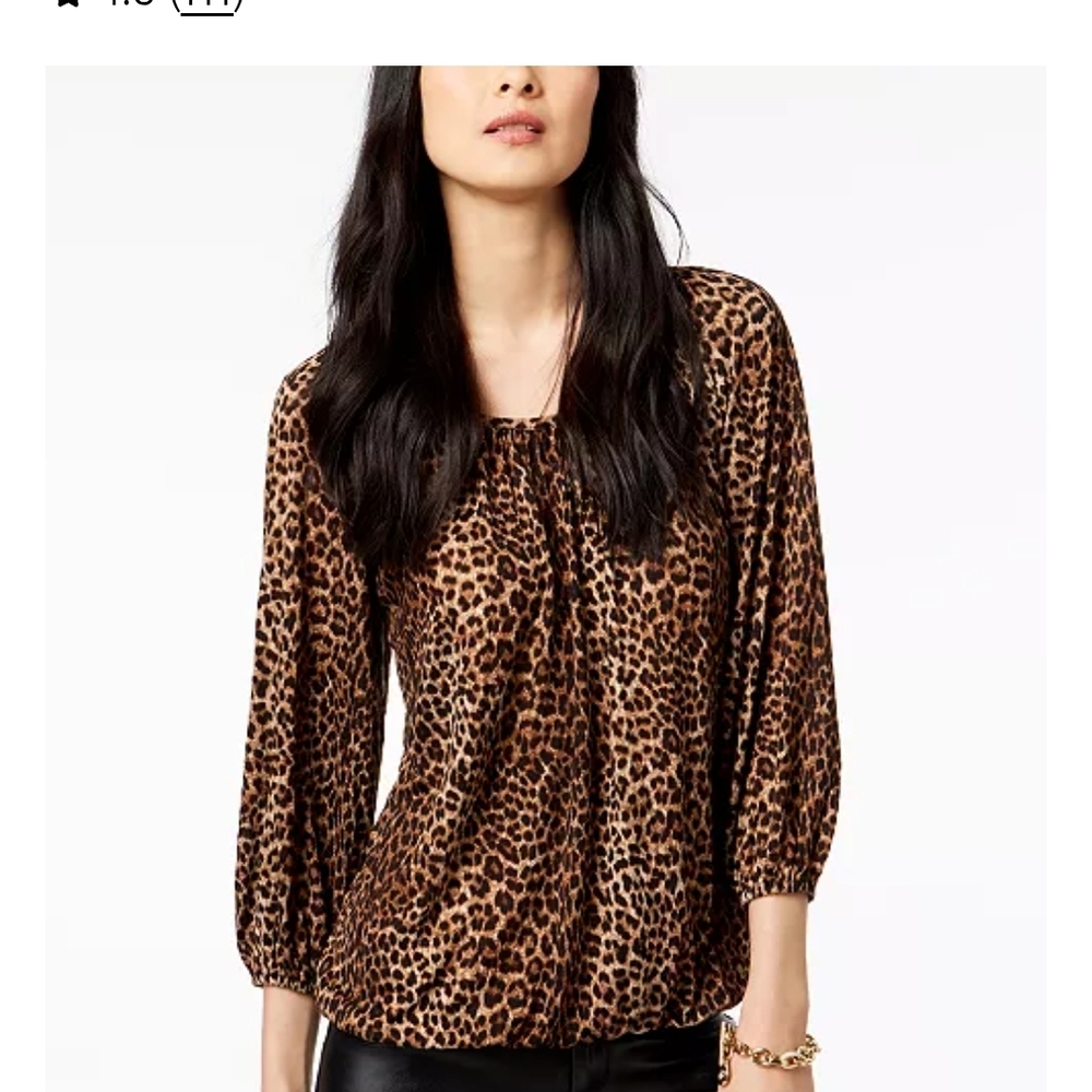 Michael Michael Kors Brown Leopard Print Blouse - image 1
